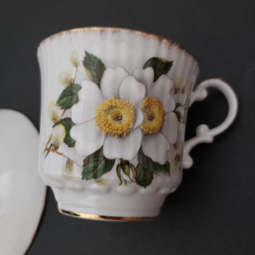 VTG 1975 Queen's Fine Bone China Floral Tea Cup & Saucer By Rosina China - Picture 2 of 10